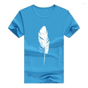 Camisetas para hombre, camisetas a la moda para hombre, camiseta de verano para hombre y niño, camisetas con estampado 3D de plumas coloridas de dibujos animados, camisetas de manga corta