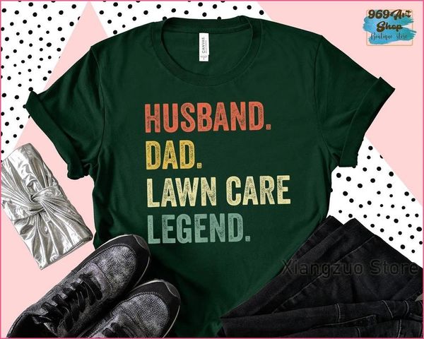 Camisetas para hombres para hombre Funny césped de la camisa de corte de la camisa de cuidado del regalo de la camiseta retro vintage del padre Día del padre