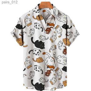 T-shirts masculins pour hommes chaton simple coffre à manches courtes à manches courte 3D Shirt décontracté imprimé lâche grande 5xl 2024 yq240415