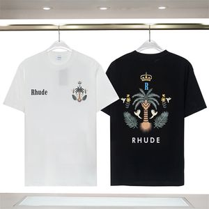 T-shirts voor heren Heren T-shirt met letterprint Luxe zwarte mode-ontwerper Zomer Hoge kwaliteit Top Korte mouw Rhude T-shirts Maat S-xxxl