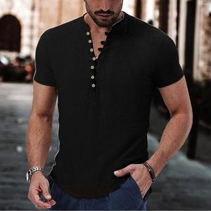 Camisetas para hombre, camisa grande de manga larga para hombre, informal, lisa, con cuello en V, ropa diaria de verano, mono con cuello ajustado