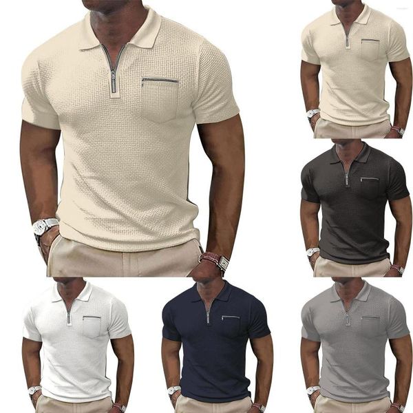 T-shirts pour hommes T-shirt à manches longues pour hommes Fashion Trend Zipper Pocket Sports Top Plain Pack For Man