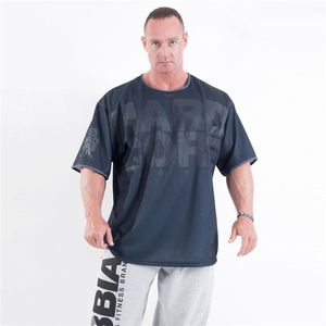 Camisetas para hombre, camiseta de gimnasio transpirable de malla suelta para hombre, camiseta deportiva informal de manga corta para correr, camisetas de entrenamiento, ropa superior para Fitness