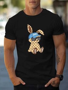 Heren T-shirts Heren Love Bunny Print T-shirt - Casual korte Slve T voor zomer en herfst - Perfect cadeau-idee T-shirt Heren T voor de zomer T240325