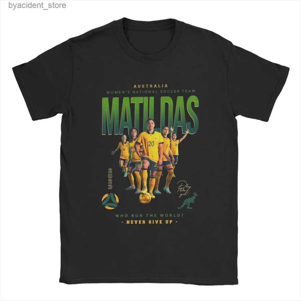T-shirts pour hommes Hommes Matildas Australie T-shirts de football pour femmes Kerr 100% coton Vêtements décontractés à manches courtes à manches courtes 6XL T-shirt L240304