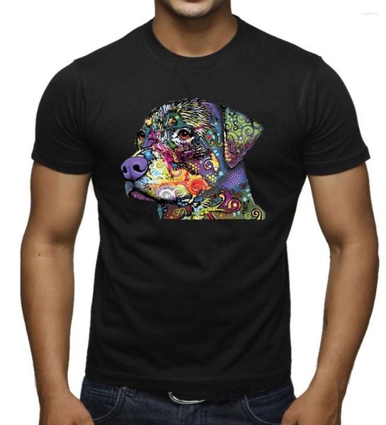 Camisetas para hombre, camiseta negra de Rottweiler de neón para hombre, camiseta para amantes de los perros criados en Estados Unidos, camiseta para cachorros con pintura