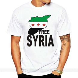 Camisetas para hombres Envío gratis para hombre Nueva moda O cuello Camiseta superior Siria gratis Camiseta 100% Cotone Activismo Respeto sirio Camiseta para hombre J230516