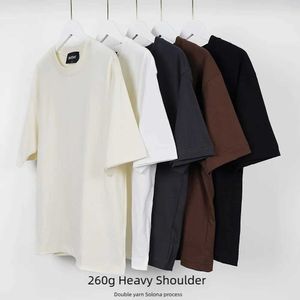 T-shirts masculins pour hommes à l'épaule T-shirt Double Yarn Solona Anti-Pilling Sleeve Loose Casual High Quality Fashion Mens WEAL2405