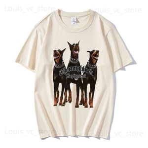 T-shirts pour hommes T-shirt surdimensionné pour hommes Streetwear Hip Hop Rottweiler Doberman T-shirts imprimés graphiques Harajuku Casual Coton T-shirt à manches courtes T230831