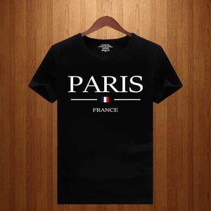 T-shirts heren heren Paris Letter Print T-shirt Luxe kort mouw y2k t-shirt los pure katoenen kleding zachte tops mannen kleding oversized j240523