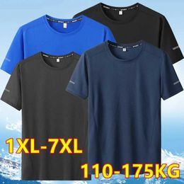 T-shirts masculins pour hommes plus t-shirts de taille 7xl / 6xl Sports de séchage rapide 110-175 kg de grand cou rond
