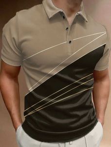 T-shirts masculins pour hommes Polo Shirt Imprimés graphiques Géométrie Tourndown Outdoor Street Sleeves Sleeves Imprimer des vêtements imprimés 2404