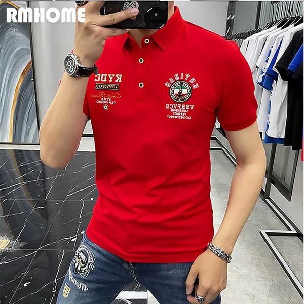 T-shirts masculins pour hommes Polo Polo polyvalent Fashion personnalisée Male T-shirt Business Cauvrerie Craft Craft