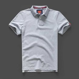 T-shirts heren heren Polo shirts katoen kort mouw t-shirt vaste kleur basale zakelijke casual mannelijke retro t-shirts hoogwaardige gewone tops tee y2302