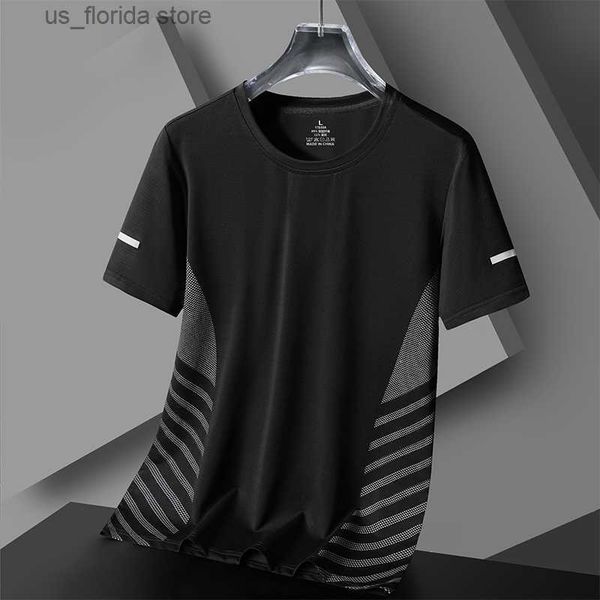 T-shirts pour hommes Mens Quick Dry Sport Running T-shirt Summer Mode Simple Style Court Slves Oversize T Unisexe Col Rond Offre Spéciale Top Y240315