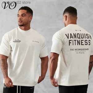 T-shirts hommes hommes rétro plus taille t-shirt été nouveau sport coton col rond court slved jogger course formation t-shirt T240401