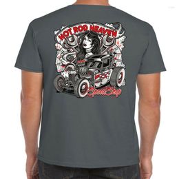Camisetas para hombre Varilla para hombre 58 Camisa American Custom Vintage Classic V8 Rat Car 66