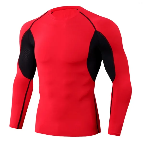 Camisetas para hombres Camisa para hombre Compresión debajo de la capa base Top Medias de manga larga Deportes Camiseta para correr Gimnasio Fitness Fondo de secado rápido