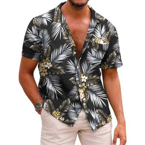 T-shirts masculins chemise à hommes revers d'été à manches courtes à manches hawaïennes 3D Impression quotidienne de travail occasionnel