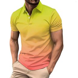 T-shirts pour hommes Chemise pour hommes Chemise de grande taille Base d'impression numérique 3D Casual sans col à manches longues 3 boutons longs en vrac