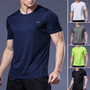 Camisetas para hombre Camiseta deportiva de manga corta para hombre Camiseta para correr de secado rápido Top deportivo transpirable Seda de hielo Gimnasio Camisetas de fútbol Ropa para hombre