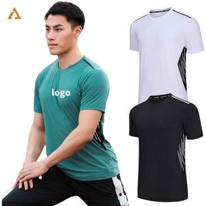 T-shirts pour hommes T-shirt de compression en polyester et spandex à séchage rapide imprimé à manches courtes pour hommes T-shirt de fitness respirant 9117 J240330
