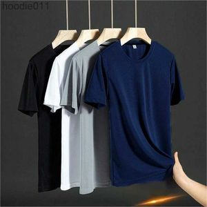 T-shirts masculins T-shirt à manches courtes à manches à manches courtes Silk Séchage rapide Top haut élastique solide en liberté T-shirt T-shirt Gym basket-ball C24325