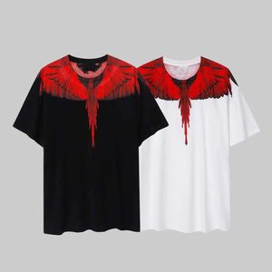 T-shirts hommes hommes manches courtes femmes couple ailes colorées plume t-shirt classique demi-manches J240221
