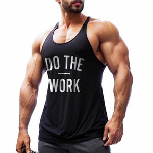 T-shirts voor heren heren sport tanktop sportschool sportshirt y-back mouwloze spierfitness training mode sport shirt J240409