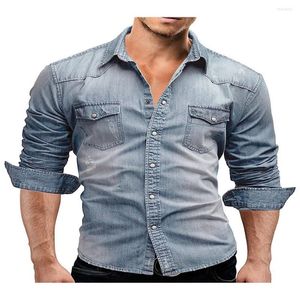 T-shirts masculins pour hommes t-shirts de la chemise en jean automne printemps