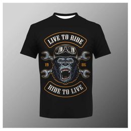 T-shirts pour hommes T-shirt Horreur 3D Chimpanzee Avatar T-shirt imprimé T-shirt spécifique Cartoon imprimées Unisexe Tops surdimensionnés J240509