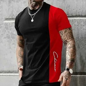 T-shirts pour hommes T-shirt Street Mens Mens 3D Stripe Imprimé à manches courtes Top Daily T-shirt T-shirt T-shirt pour hommes Clothingl2405