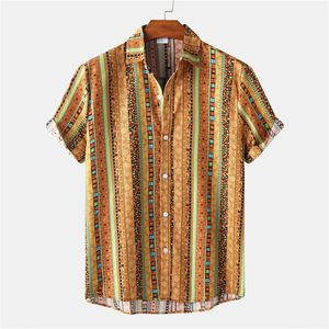 Camisetas para hombres Camisas de playa con estampado floral a rayas para hombre Camisa hawaiana Marca Verano Botón casual Aloha Ropa de vacaciones de vacaciones 230703