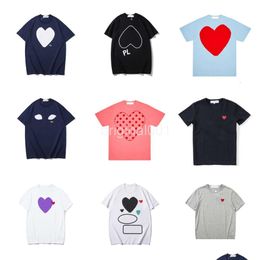 T-shirts masculins pour hommes CDGS d'été Play T-shirt comme à manches courtes Femmes des Badge Garcons broderie coeur Red Love Drop Livraison Appa Ote5y