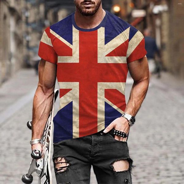 T-shirts pour hommes Hommes Summer Independence Day Mode 3D Impression numérique Chemise à manches courtes