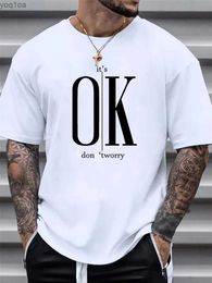 T-shirts masculins pour hommes Summer en liberté 100 coton OK T-shirt imprimé topsl2404
