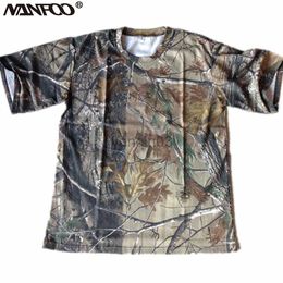 T-shirts pour hommes T-shirt à manches courtes d'été pour hommes Col rond Camouflage bionique Chasse Pêche T-shirt En plein air Respirant Coton Haut de sport J230602