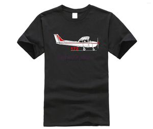 Heren t shirts heren heren zomer korte mouwen mode shirt cessna 172 vliegtuig piloot t-shirt voor- en achterkant