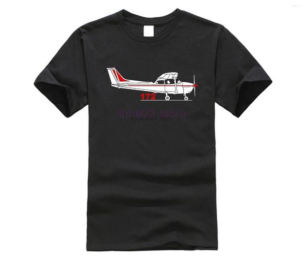 T-shirts pour hommes Chemise d'été à manches courtes pour hommes T-shirt de pilote d'avion Cessna 172 avant et arrière