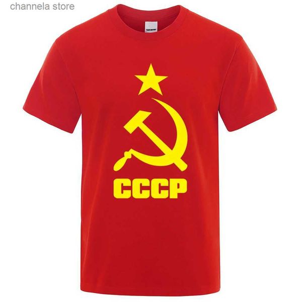 Camisetas para hombres Camiseta para hombre 2023 Verano CCCP Camisetas rusas Hombres URSS Unión Soviética Hombre Camiseta de manga corta Moscú Camisetas para hombre Marca O Cuello Tops T240202