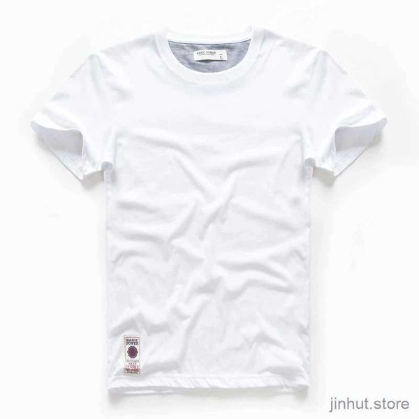 T-shirts masculins T-shirt masculin 2023 Coton d'été blanc massif t-shirt gymnase sport causal o-cou basique Tshirt noir