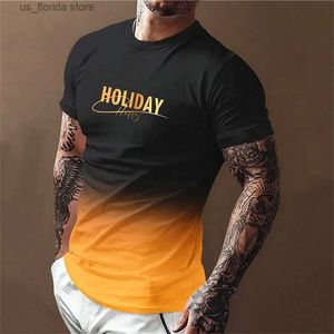 T-shirts hommes T-shirt pour hommes Impression 3D Style rétro Lettre d'impression T 2023 Été T-shirt surdimensionné pour hommes Mode Court Slve O-Cou Tops Y240314