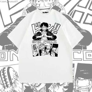 Heren t-shirts Heren T-shirt Anime One Piece Luffy Graphic T-shirt Cartoon Harajuku T Shirts Mannelijke kleding Y2K Streetwear Top Tees Comics Blousel2402