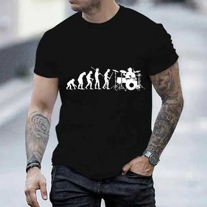 T-shirts masculins t-shirt t-shirt batteur évolution imprimement graphique été masculin top top vache à manches courtes Q240514