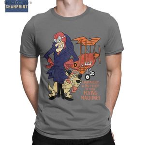 T-shirts masculins T-shirt masculin excentrique Racing Muttley Cartoon rétro 100% coton pur t-shirt t-shirt à manches courtes à manches