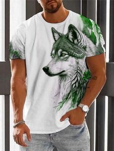 T-shirts masculins T-shirt pour hommes pour hommes 3D Wolf graphique imprimé t-shirts surdimensionnés surdimensionn