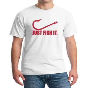 T-shirts masculins T-shirt pour hommes Just Fish It Imprimé court Slve Fishing Round Cotton Coton Sports Tops Oversadized T-T-T-LOTT