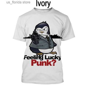 T-shirts pour hommes T-shirt pour hommes Nouvelle mode Crazy Animal Penguin Ts Summer Unisexe Harajuku Style Strt Tops 3D Anime Imprimer Vêtements surdimensionnés Y240321