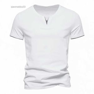 Camisetas para hombres Camiseta para hombres Color puro V Coloque Tops de manga corta Camiseta para hombres Meleras negras Camisetas para hombres Fitness para tendedero macho2404