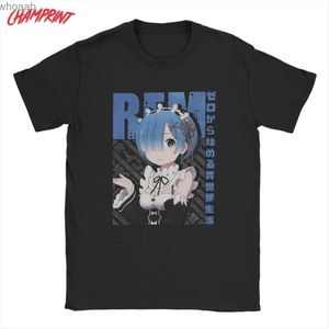 T-shirts hommes T-shirt pour hommes Rezero Rem Re Life dans un monde différent de zéro T-shirt en coton pur col rond vêtements grande taille T-shirts 240130